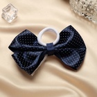 Бант для волос на резинке «Школьница», синий с кружевами, 5 см, синий - Фото 4