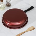 Сковорода Grandis, 26×5,5 см, стеклянная крышка, пластиковая ручка, антипригарное покрытие, цвет бордовый - Фото 2