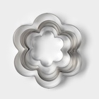 Формы для печенья Доляна «Ромашка», набор 5 шт., 7.8×7.8 см, металл, серебристые - Фото 4