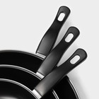 Набор сковород «Жаклин», 3 предмета: 20/25/30×4 см, антипригарное покрытие, цвет чёрный - Фото 4