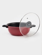 Набор посуды Promo Stone violet: кастрюля 3 л, d=24 см, ковш 1.3 л, сковорода d=24 см, крышки 2 шт., антипригарное покрытие, бордовый - Фото 3