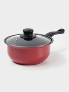 Набор посуды Promo Stone violet: кастрюля 3 л, d=24 см, ковш 1.3 л, сковорода d=24 см, крышки 2 шт., антипригарное покрытие, бордовый - Фото 7