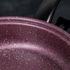 Набор посуды Promo Stone violet: кастрюля 3 л, d=24 см, ковш 1,3 л, сковорода d=24 см, крышки 2 шт, антипригарное покрытие, цвет бордовый - Фото 9