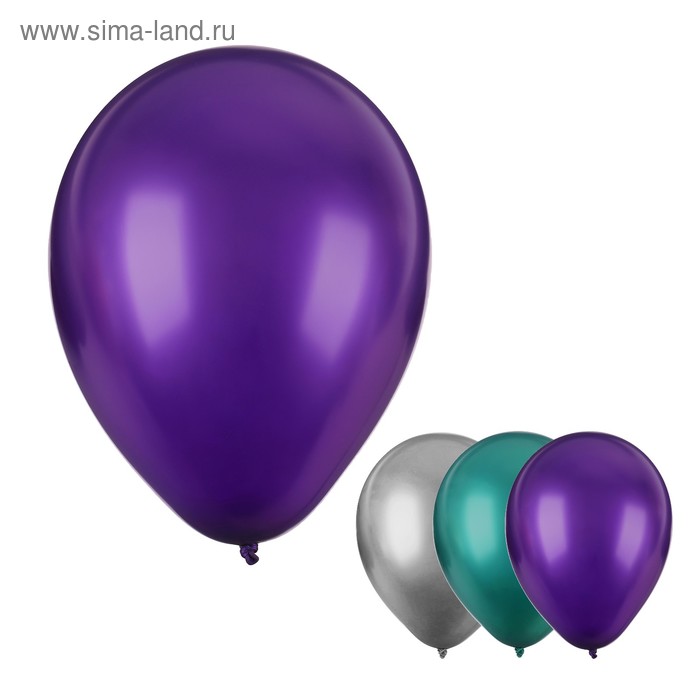 Шар латексный 12" «Хром», металл, набор 4 шт., МИКС - Фото 1