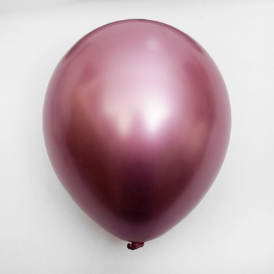 Шар латексный 12" «Хром», металл, набор 4 шт., цвет ягодный