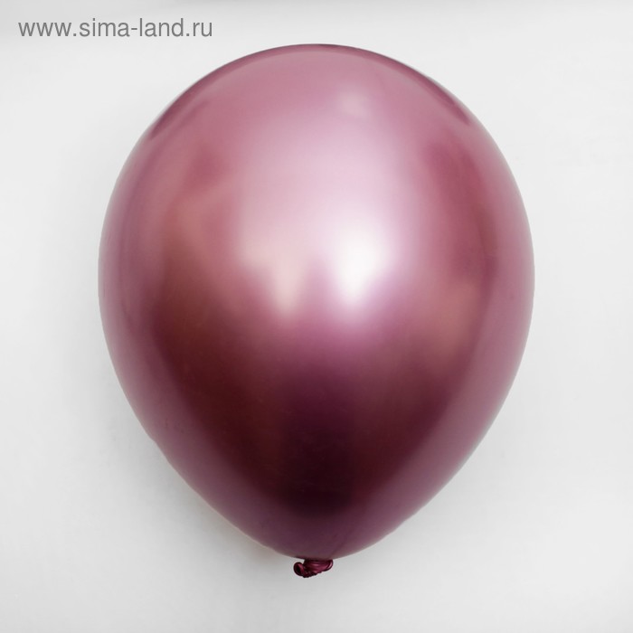 Шар латексный 12" «Хром», металл, набор 4 шт., цвет ягодный - Фото 1