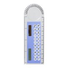 Калькулятор - линейка, 10 см, 8 - разрядный, корпус прозрачного цвета, с транспортиром, работает от света, МИКС - фото 8435740
