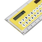 Калькулятор - линейка, 10 см, 8 - разрядный, корпус прозрачного цвета, с транспортиром, работает от света, МИКС - Фото 8