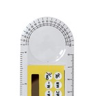 Калькулятор - линейка, 10 см, 8 - разрядный, корпус прозрачного цвета, с транспортиром, работает от света, МИКС - фото 8435746