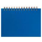 Записная книжка А6, 80 листов в клетку на гребне Calligrata, пластиковая обложка, блок 80 г/м², синяя - Фото 1