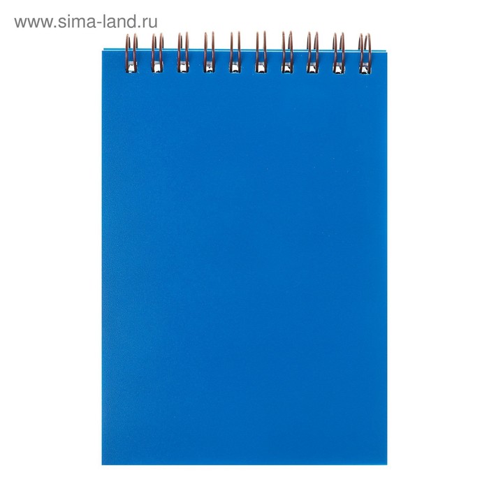 Блокнот А6, 80 листов в клетку на гребне Calligrata, пластиковая обложка, синий - Фото 1
