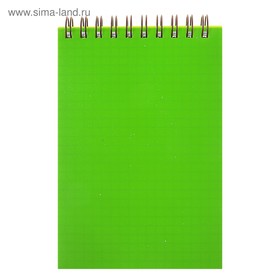 Блокнот А6, 80 листов в клетку на гребне "Зелёный. Неон", пластиковая обложка