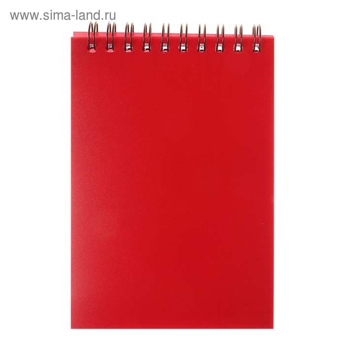 Блокнот А6, 80 листов в клетку на гребне "Красный. Неон", пластиковая обложка, блок офсет - Фото 1