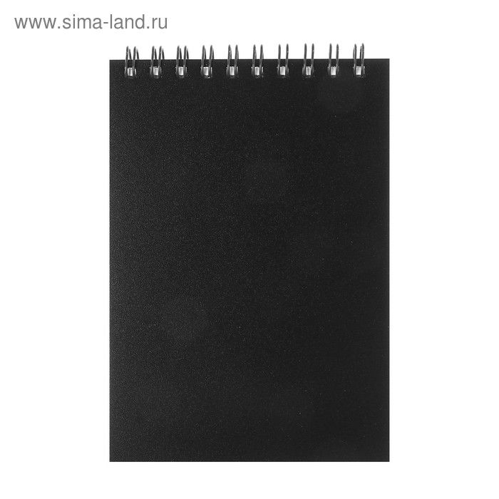 Блокнот А6, 80 листов в клетку на гребне Calligrata, пластиковая обложка, чёрный - Фото 1