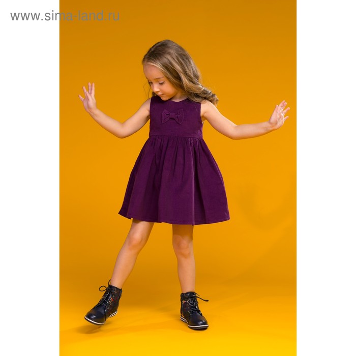 Сарафан вельветовый для девочки MINAKU "Бантик", рост 86-92 см, цвет фиолетовый - Фото 1