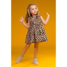 Сарафан вельветовый для девочки MINAKU "Леопард", рост 80-86 см, цвет бежевый/коричневый - Фото 3