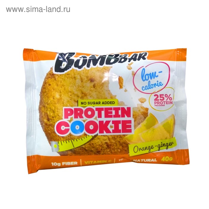 Протеиновое печенье Bombbar, апельсин-имбирь, спортивное питание, 40 г - Фото 1