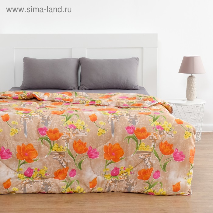 Одеяло всесезонное 140х205 см, цвет МИКС, полиэфирное волокно, полиэстер - Фото 1