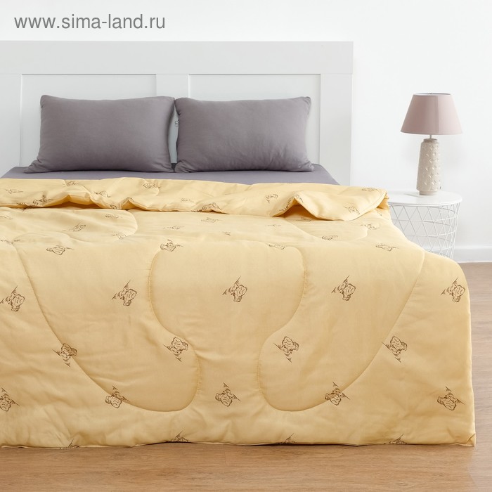 Одеяло Овечья шерсть 140x205 см, полиэфирное волокно 200 гр/м, пэ 100% - Фото 1