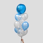 Фонтан из шаров «Небесная синева», латекс 12", фольга, 10 шт. - фото 8764614