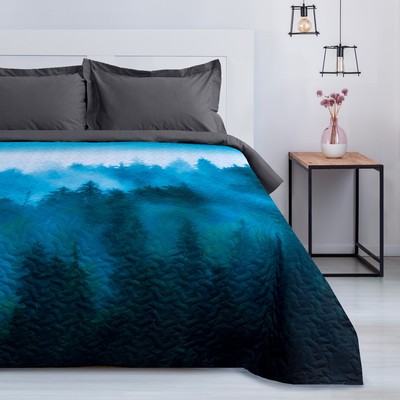 Покрывало "Этель" 1,5 сп Туманный лес, 145х210(+/-2) см, микрофибра