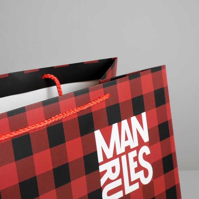 Пакет подарочный ламинированный, упаковка, «Man rules», XL 49 х 40 х 19 см - фото 1890799316
