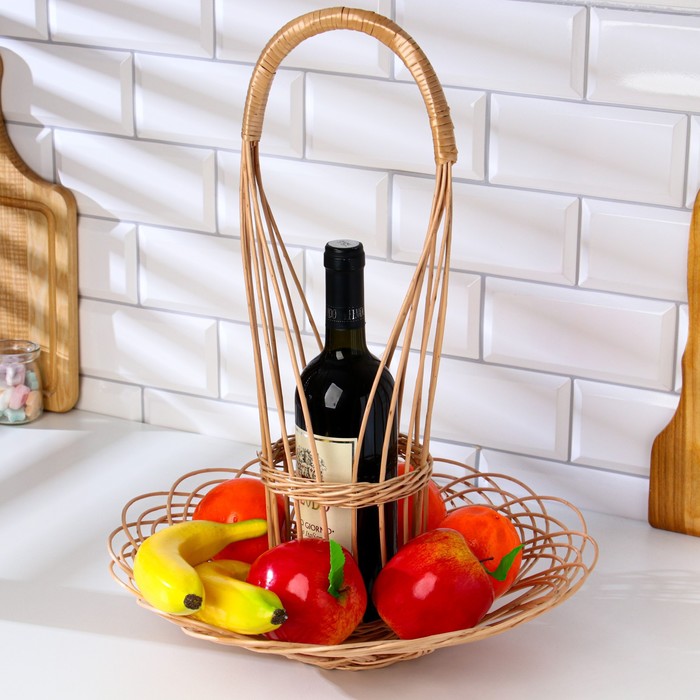 Корзина для шампанского и фруктов, 29×43 см, ива - Фото 1