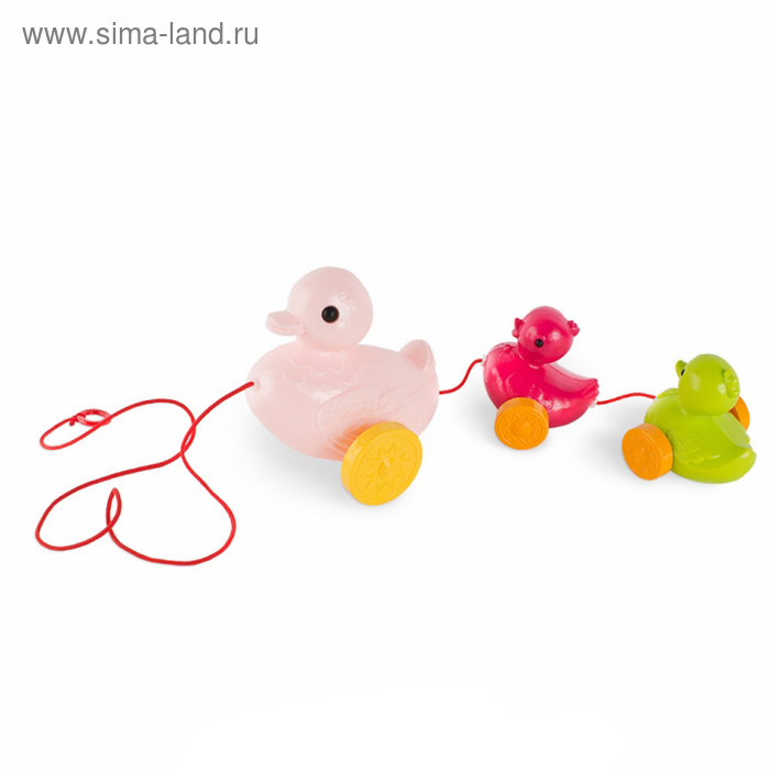Каталка на верёвке «Утиное семейство» - Фото 1