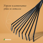 Грабли малые, веерные, пластинчатые, 9 зубцов, длина 40 см, эргономичная прорезиненная ручка, Greengo - Фото 3