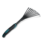 Грабли малые, веерные, пластинчатые, 9 зубцов, длина 40 см, эргономичная прорезиненная ручка, Greengo - Фото 8