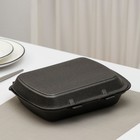 Ланч - бокс одноразовый, 24.7×20.6×3.5 см, 1 секция, полистирол, чёрный - Фото 1