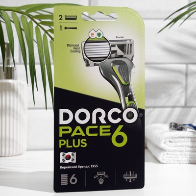Бритвенный станок Dorco Pace 6 Plus, 1 кассета, 6 лезвий + 1 лезвие-триммер