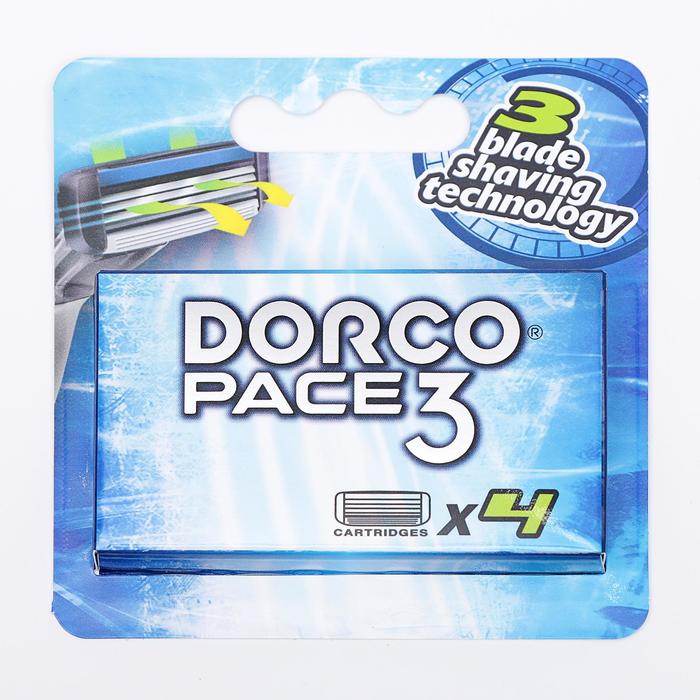 Сменные кассеты Dorco Pace 3, 3 лезвия, 4 шт - Фото 1