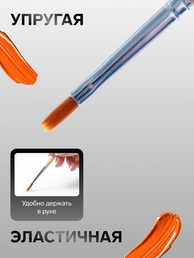 Кисть для рисования, нейлон, № 2, плоская, деревянная ручка, международный размер (комплект 10 шт)