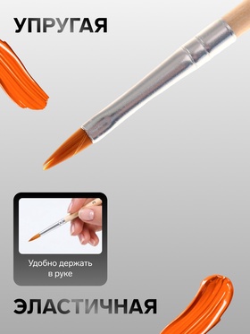 Кисть для рисования, нейлон, № 3, плоская, деревянная ручка, международный размер (комплект 10 шт)