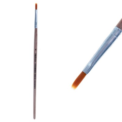 Кисть для рисования, нейлон, № 4, плоская, деревянная ручка, международный размер