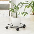 Подставка для цветов на колёсиках Доляна, 35×35×5,5 см, цвет серый - Фото 3