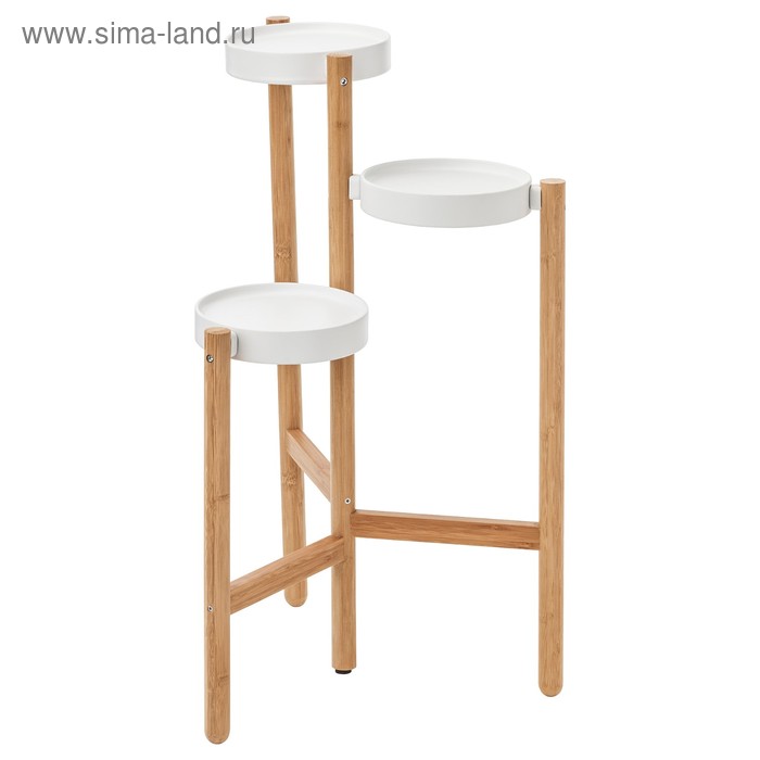 Пьедестал для цветов САТСУМАС, бамбук, белый - Фото 1