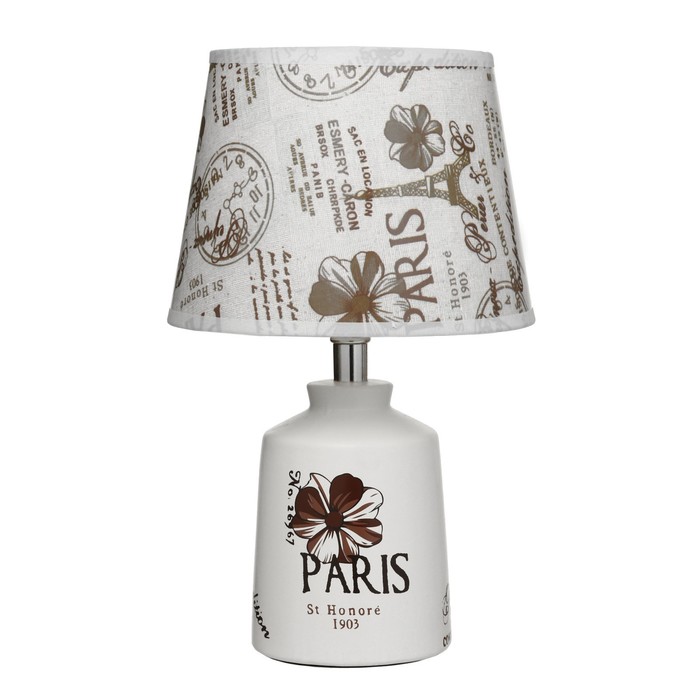 Лампа настольная с абажуром "Париж с цветком" бутыль Е14 40W 20х20х33 см RISALUX - фото 1906970564