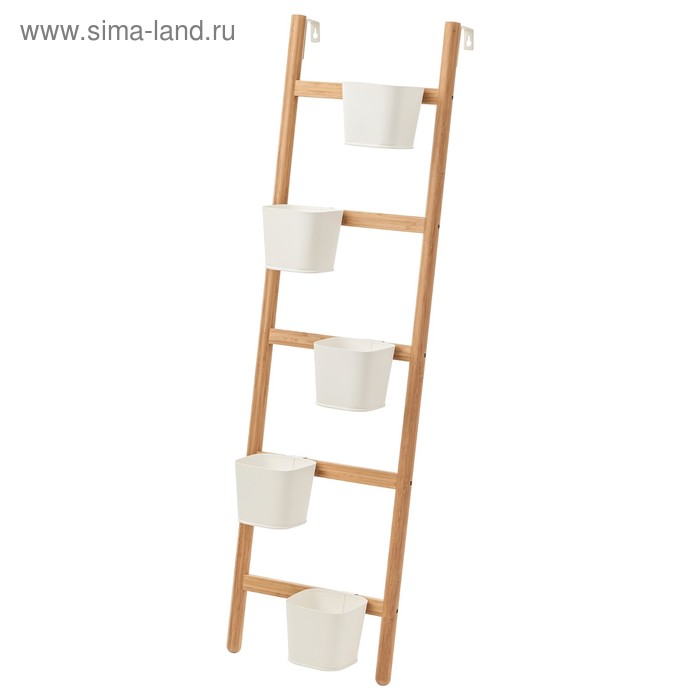 Подставка с 5 кашпо САТСУМАС, бамбук, белый - Фото 1