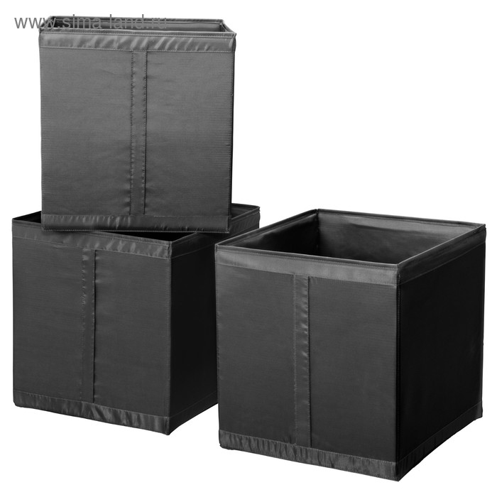 Набор коробок СКУББ, 31x34x33 см, 3 шт, черный - Фото 1