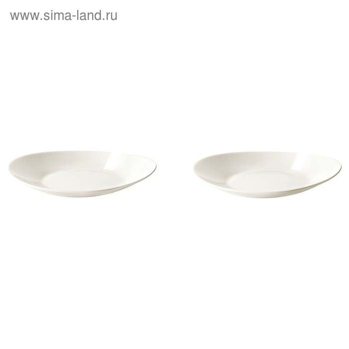Набор тарелок десертных ШИН, 2 шт, 22 см, белый - Фото 1