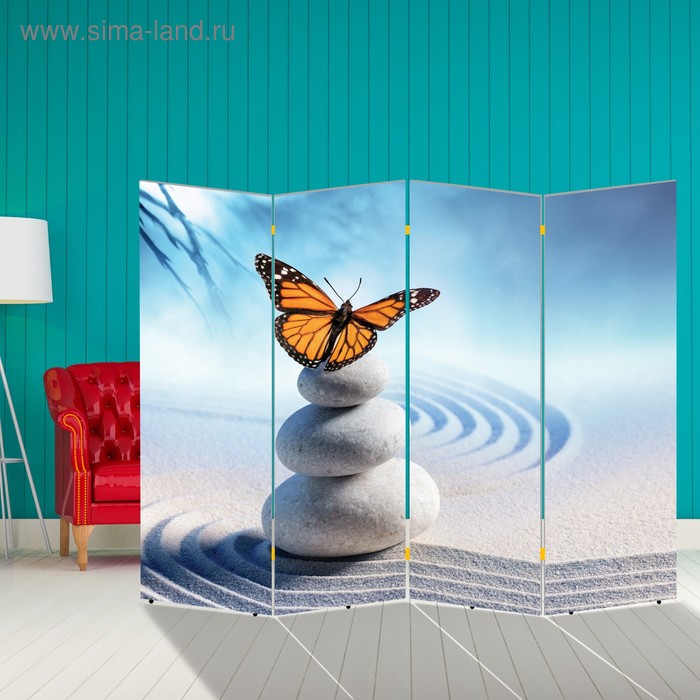 Ширма "Бабочка. декор 12", двухсторонняя, 200 х 160 см - Фото 1
