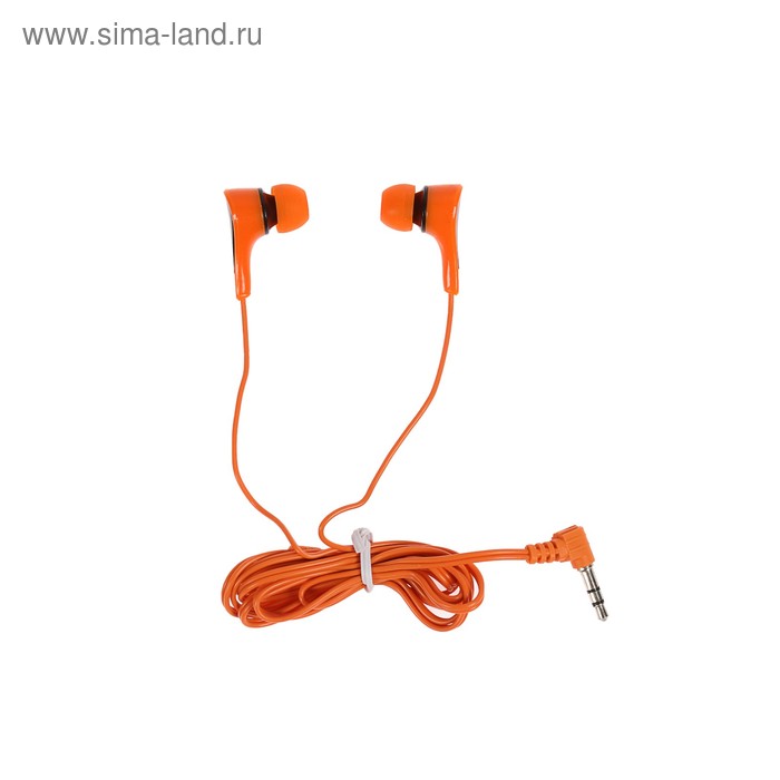 Наушники Ritmix RH-012, вакуумные, 100 дБ, 32 Ом, 3.5 мм, 1.2 м, оранжевые