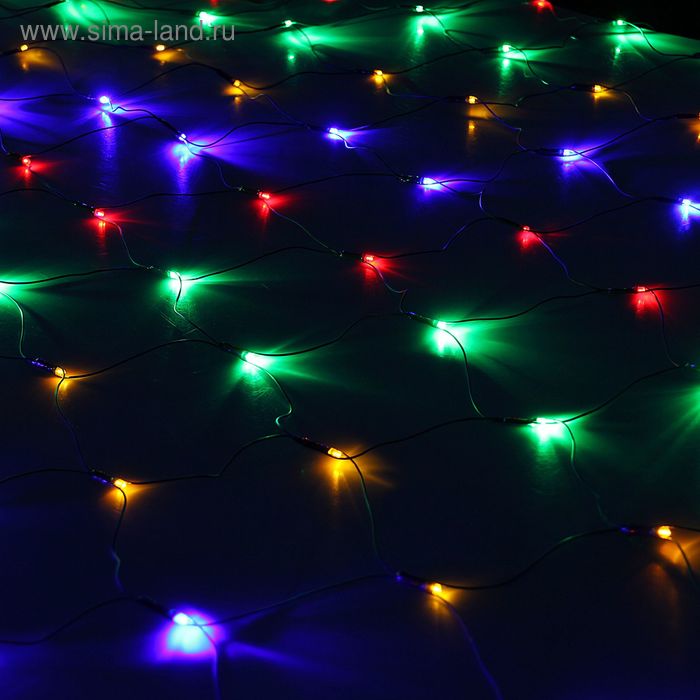 УЦЕНКА Гирлянда «Сеть», d=1.8 м, с кольцом, на ёлку, IP20, 224 LED, 220 В, 8 режимов, тёмная нить, свечение мульти - Фото 1
