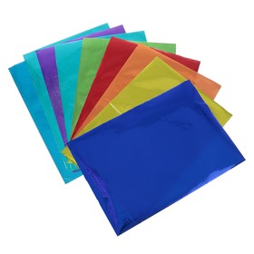 Бумага цветная самоклеящаяся А4, 10 листов, 10 цветов, металлик, 70 г/м3, 11 мкр