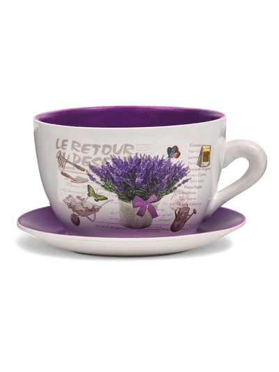 Декоративный горшок для цветов «Чашка блум», 2.2 л, 19×24×12 см, керамический, Greengo