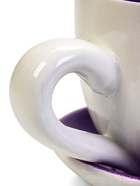 Декоративный горшок для цветов «Эмма», 1.5 л, 19×15×10 см, керамика, с поддоном, белый, сиреневый - Фото 3