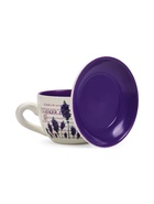 Декоративный горшок для цветов «Эмма», 1.5 л, 19×15×10 см, керамика, с поддоном, белый, сиреневый - Фото 4