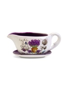 Горшок для цветов в форме кувшина «Агнес: лаванда» керамический, с поддоном, 1.1 л, 25×11×11 см, бело-фиолетовый 3924666